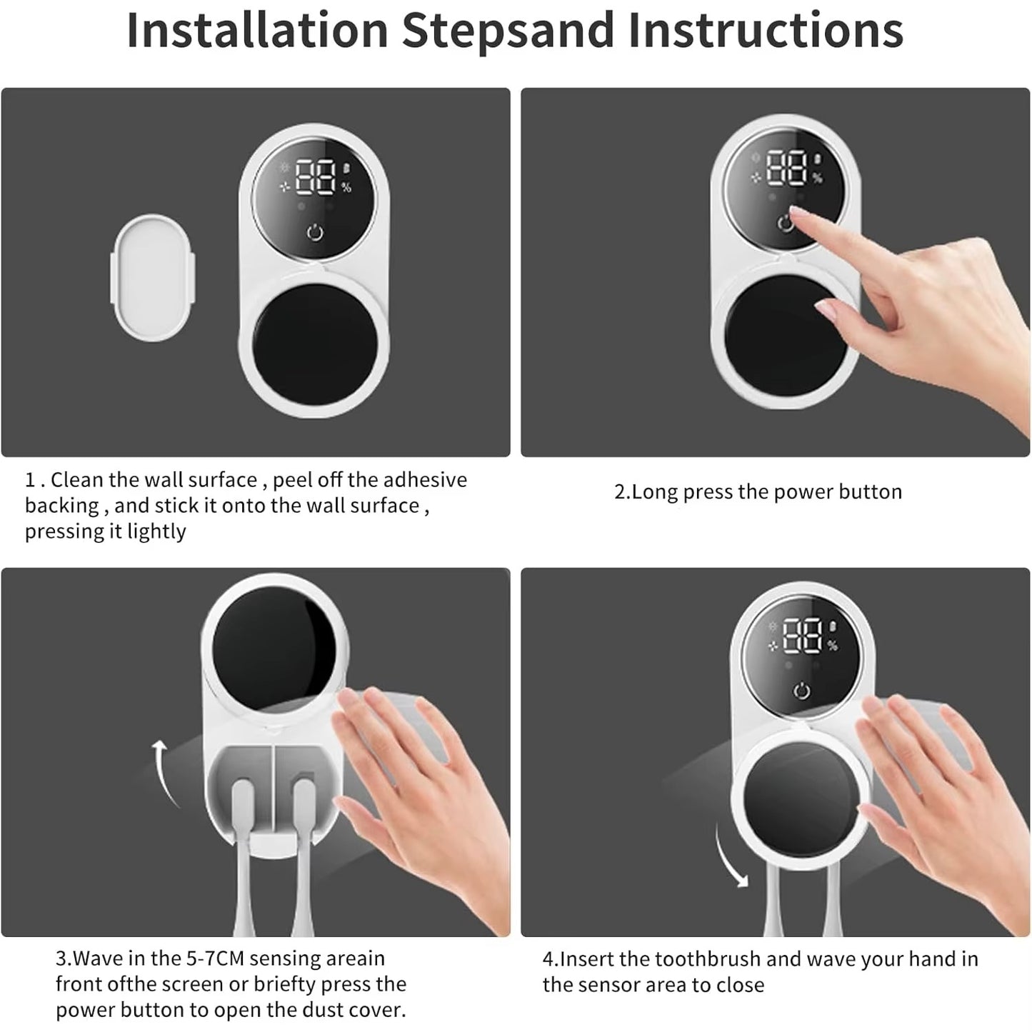 Double Automatic Sensing Toothbrush Box